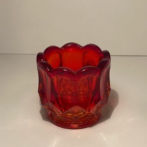 L E Smith Amberina Dominion Flame Toothpick Holder